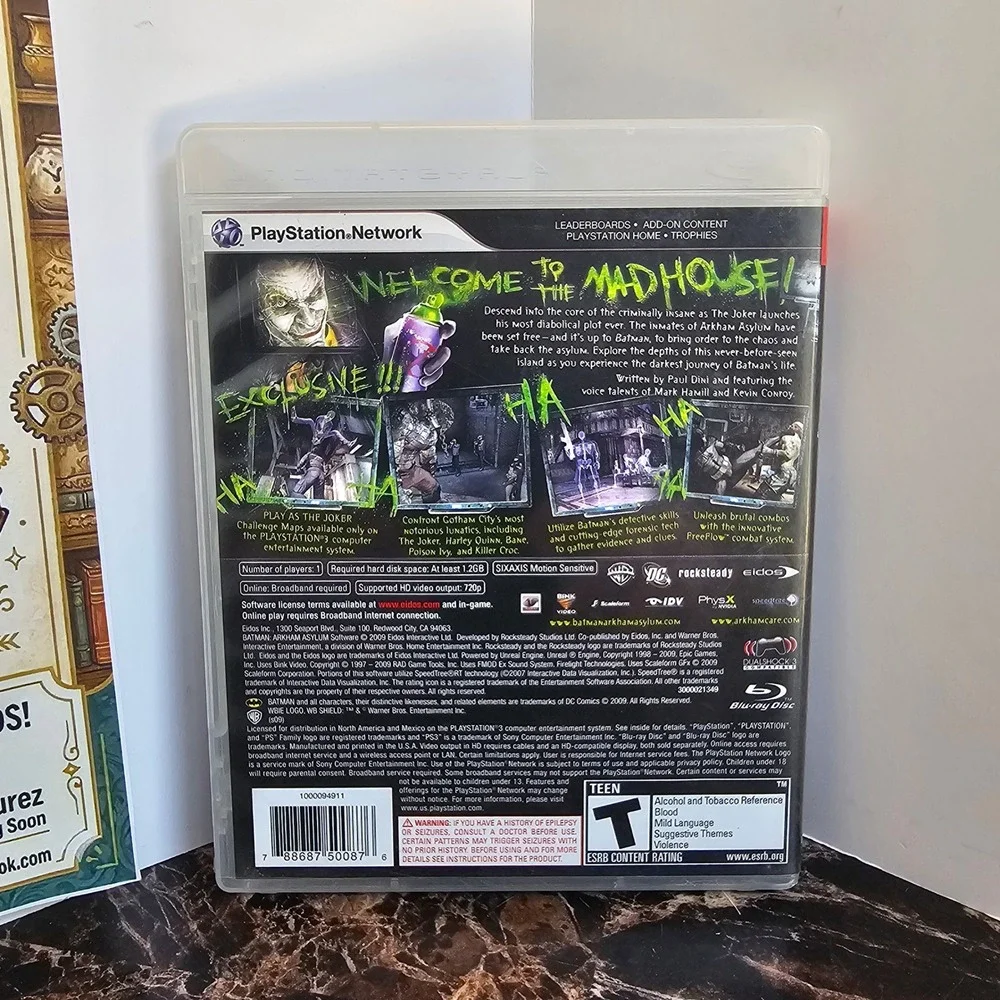 Batman Arkham Asylum Sony PlayStation 3 PS3 Game Joker Challenge Maps BLUS-30279